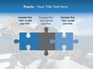 A Man On A Boat Holding A Large Fish PowerPoint Template