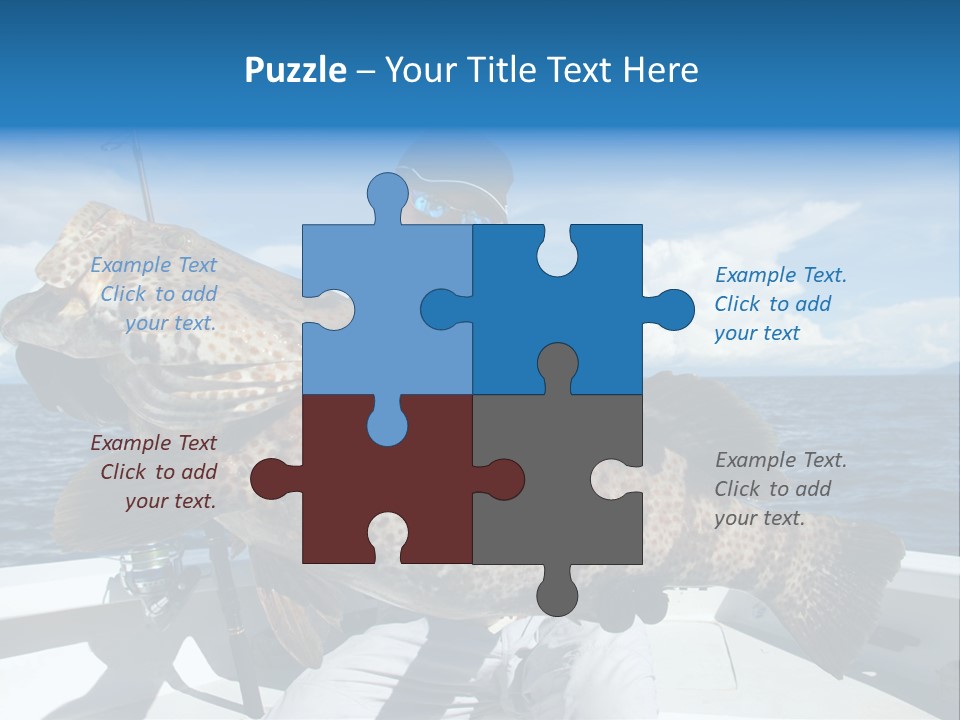 A Man On A Boat Holding A Large Fish PowerPoint Template