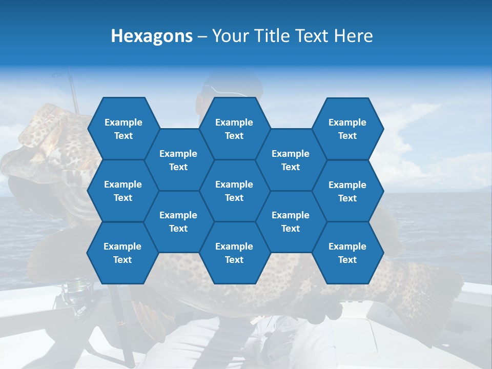 A Man On A Boat Holding A Large Fish PowerPoint Template