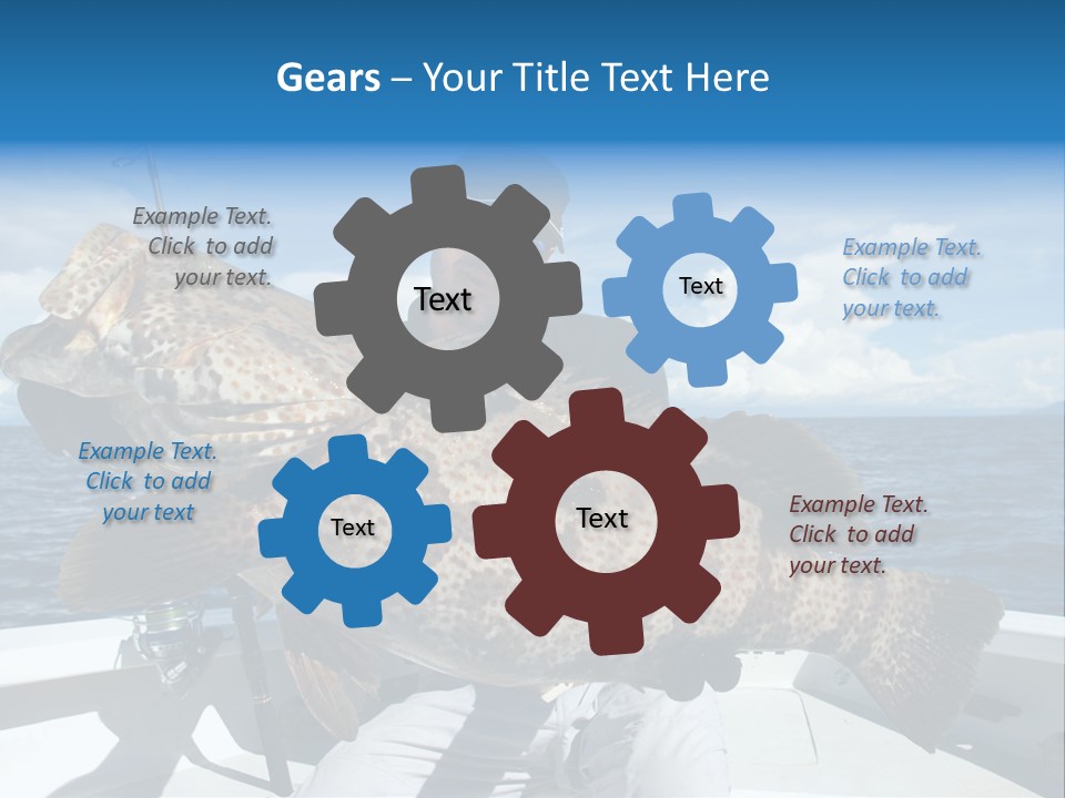 A Man On A Boat Holding A Large Fish PowerPoint Template