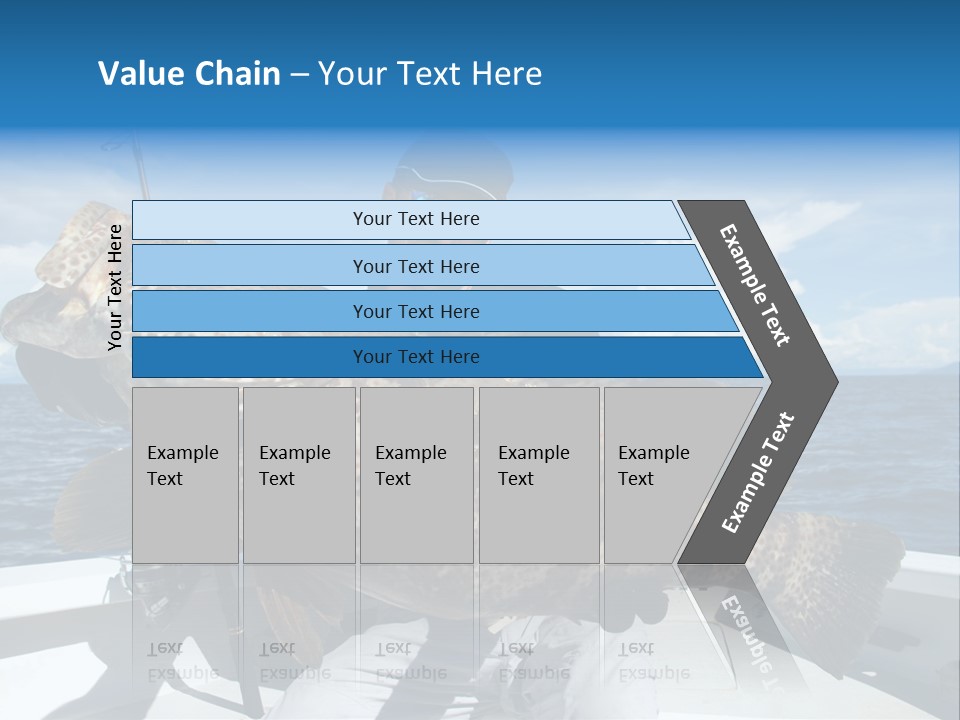 A Man On A Boat Holding A Large Fish PowerPoint Template