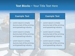A Man On A Boat Holding A Large Fish PowerPoint Template