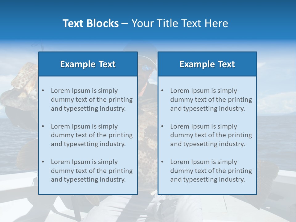 A Man On A Boat Holding A Large Fish PowerPoint Template