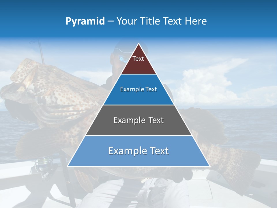 A Man On A Boat Holding A Large Fish PowerPoint Template