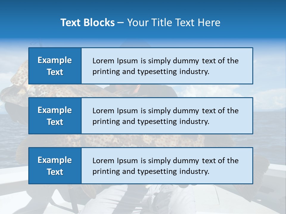 A Man On A Boat Holding A Large Fish PowerPoint Template