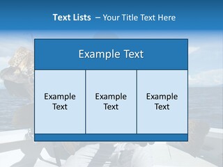 A Man On A Boat Holding A Large Fish PowerPoint Template