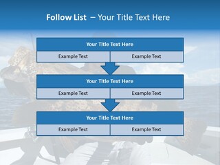 A Man On A Boat Holding A Large Fish PowerPoint Template