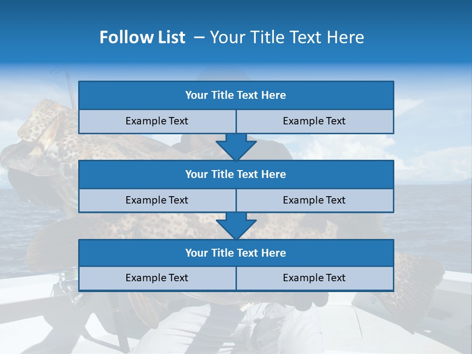 A Man On A Boat Holding A Large Fish PowerPoint Template