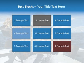 A Man On A Boat Holding A Large Fish PowerPoint Template