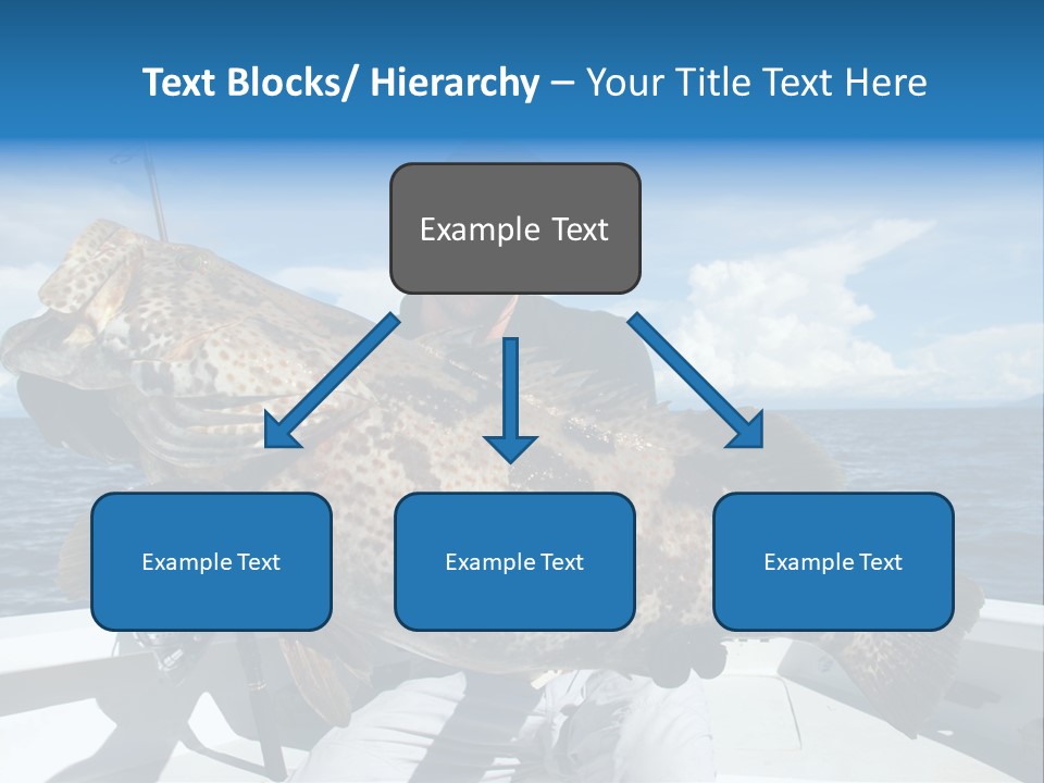 A Man On A Boat Holding A Large Fish PowerPoint Template