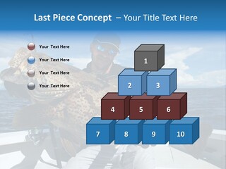 A Man On A Boat Holding A Large Fish PowerPoint Template