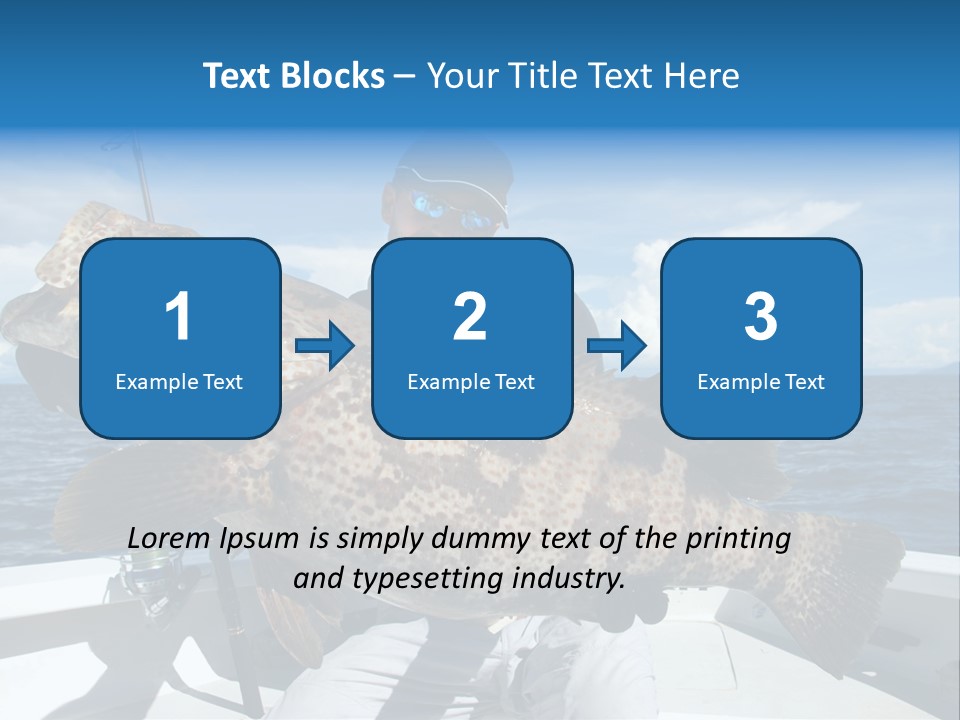 A Man On A Boat Holding A Large Fish PowerPoint Template