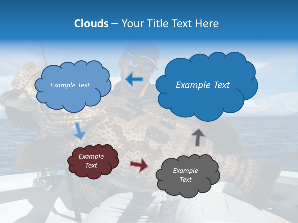 A Man On A Boat Holding A Large Fish PowerPoint Template