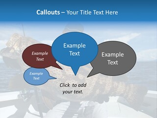 A Man On A Boat Holding A Large Fish PowerPoint Template