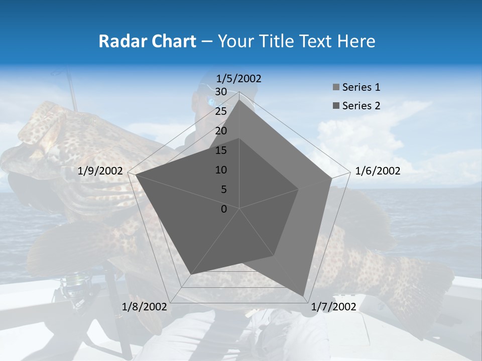 A Man On A Boat Holding A Large Fish PowerPoint Template