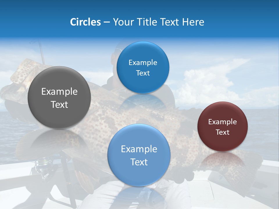 A Man On A Boat Holding A Large Fish PowerPoint Template