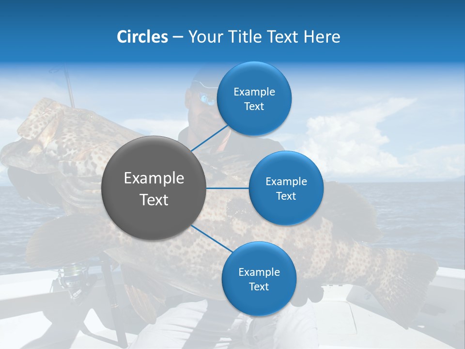 A Man On A Boat Holding A Large Fish PowerPoint Template