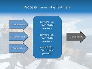 A Man On A Boat Holding A Large Fish PowerPoint Template