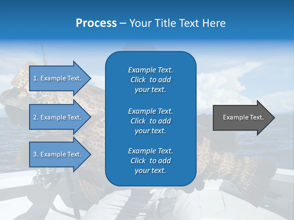 A Man On A Boat Holding A Large Fish PowerPoint Template