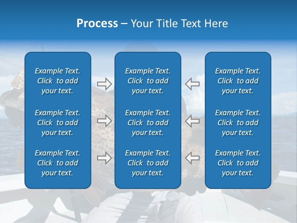A Man On A Boat Holding A Large Fish PowerPoint Template