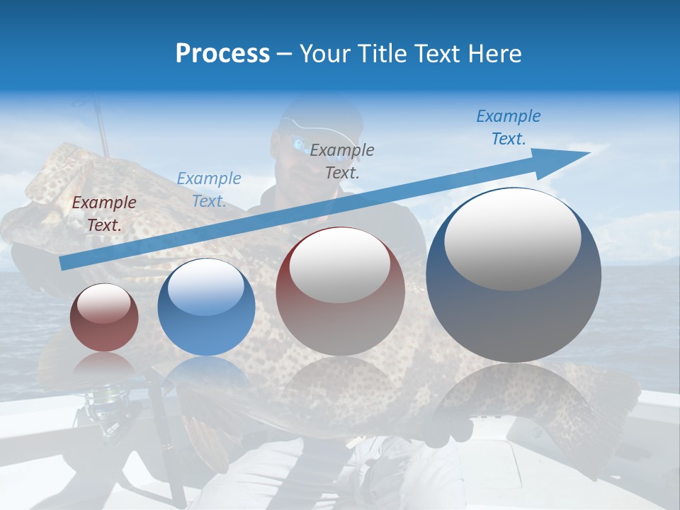 A Man On A Boat Holding A Large Fish PowerPoint Template