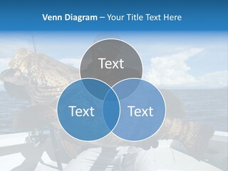 A Man On A Boat Holding A Large Fish PowerPoint Template