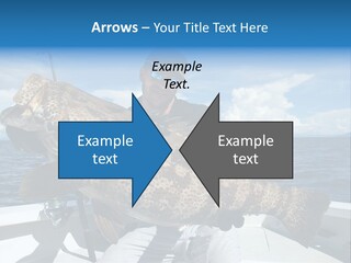 A Man On A Boat Holding A Large Fish PowerPoint Template
