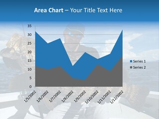 A Man On A Boat Holding A Large Fish PowerPoint Template
