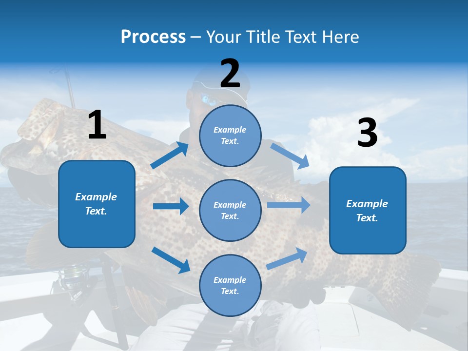 A Man On A Boat Holding A Large Fish PowerPoint Template