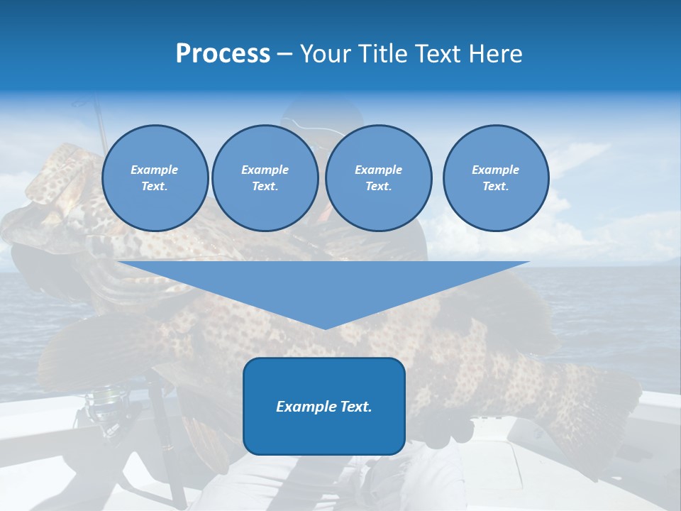 A Man On A Boat Holding A Large Fish PowerPoint Template