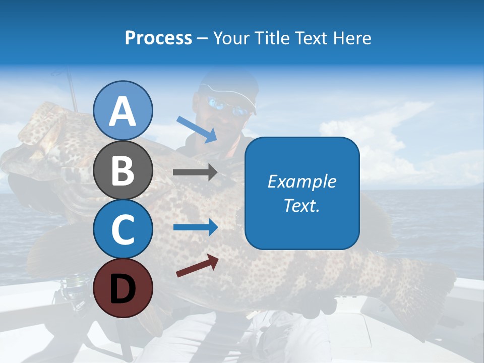 A Man On A Boat Holding A Large Fish PowerPoint Template