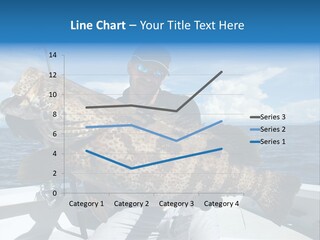 A Man On A Boat Holding A Large Fish PowerPoint Template