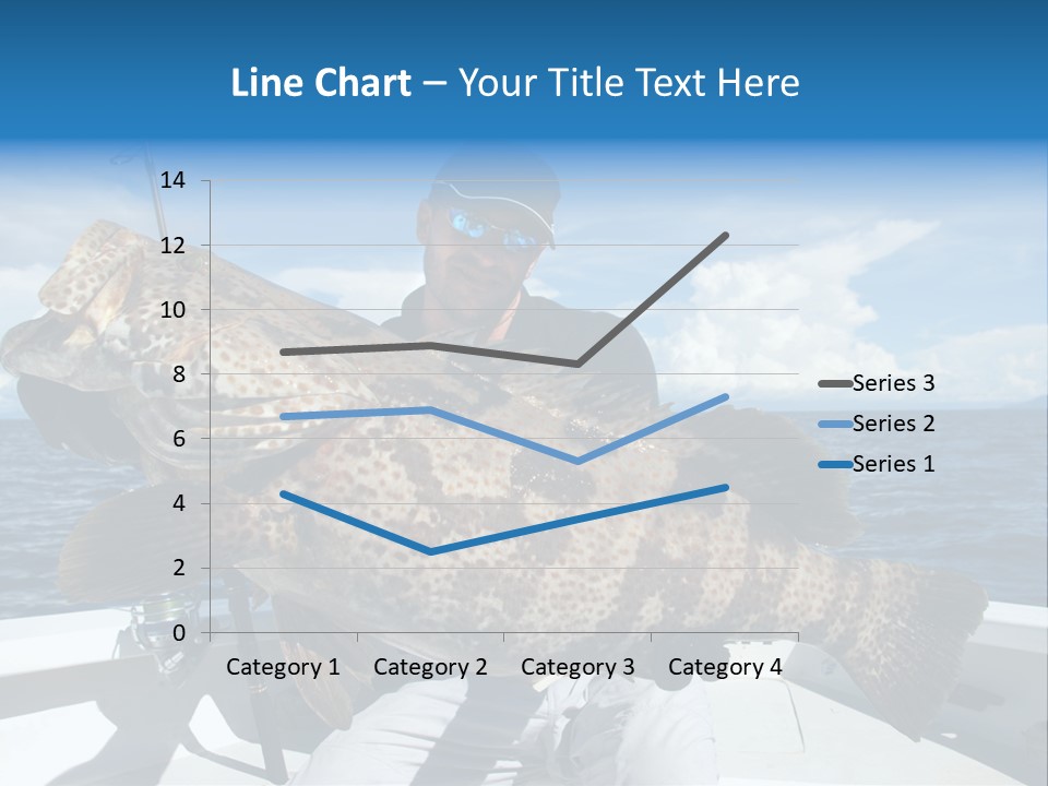 A Man On A Boat Holding A Large Fish PowerPoint Template