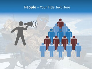 A Man On A Boat Holding A Large Fish PowerPoint Template