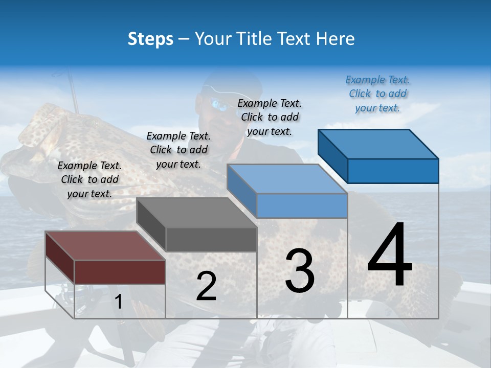 A Man On A Boat Holding A Large Fish PowerPoint Template