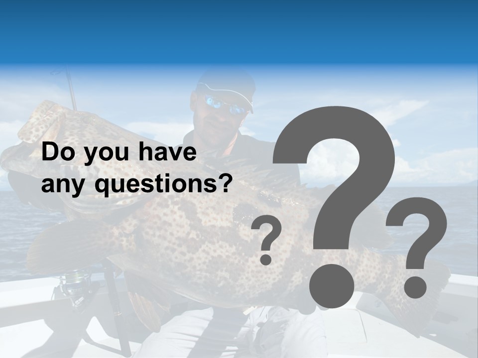 A Man On A Boat Holding A Large Fish PowerPoint Template