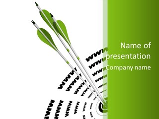 A Group Of Green Arrows On A White Background PowerPoint Template