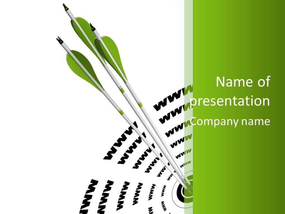 A Group Of Green Arrows On A White Background PowerPoint Template