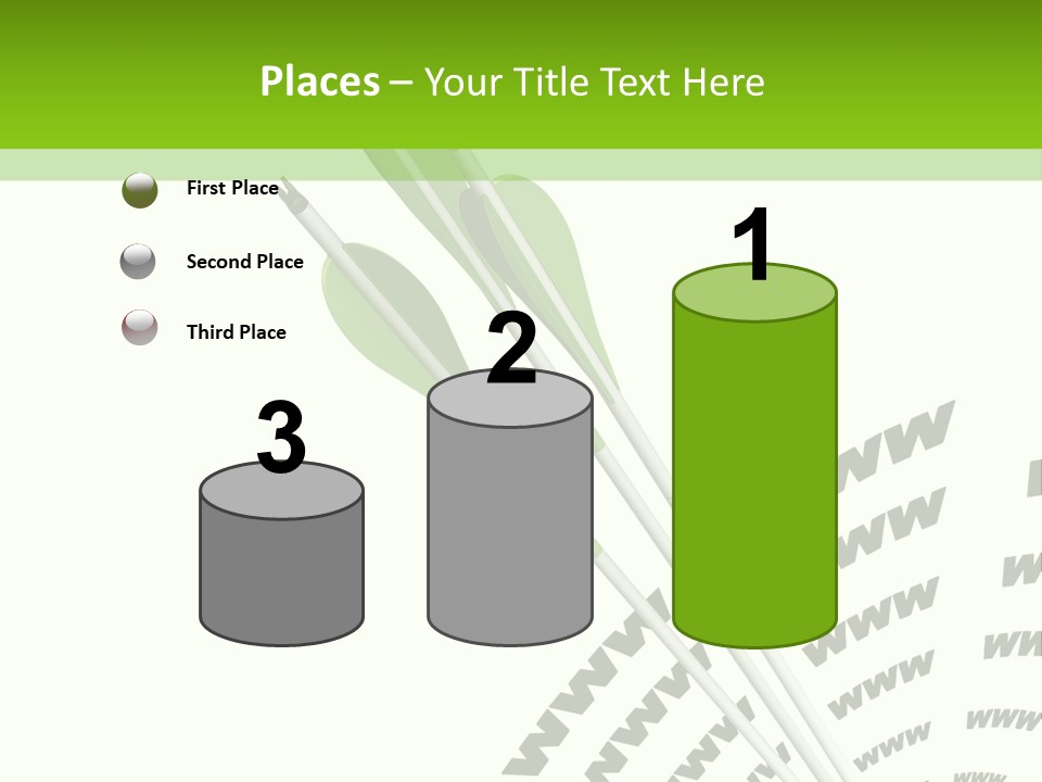 A Group Of Green Arrows On A White Background PowerPoint Template