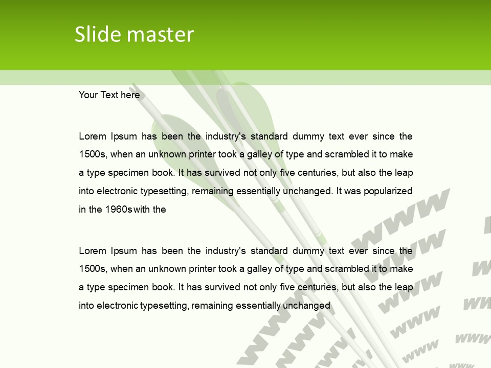 A Group Of Green Arrows On A White Background PowerPoint Template