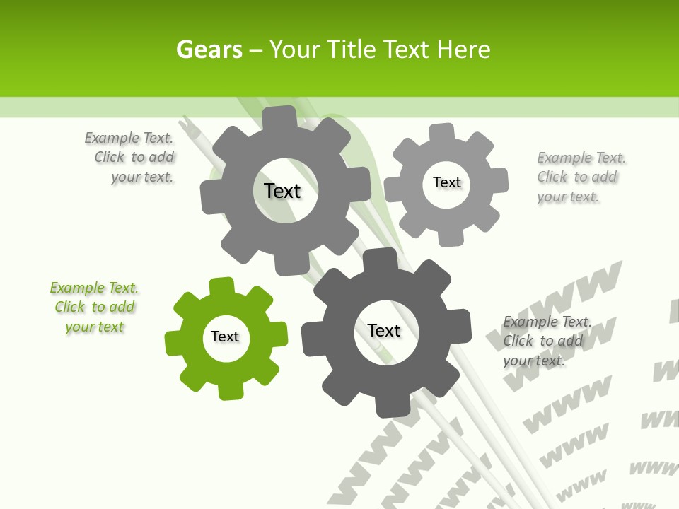 A Group Of Green Arrows On A White Background PowerPoint Template