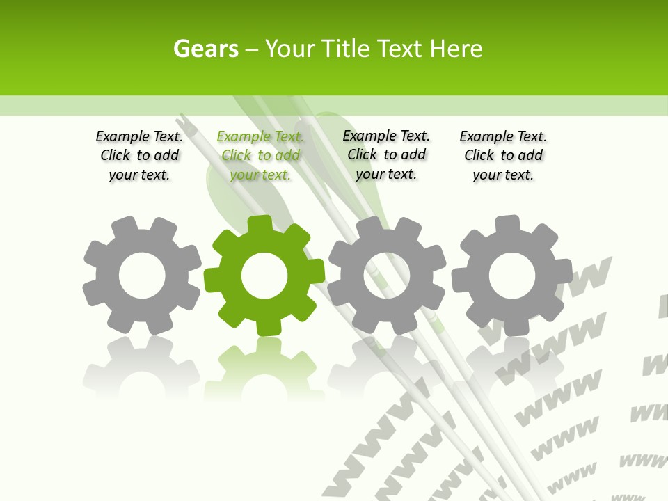 A Group Of Green Arrows On A White Background PowerPoint Template