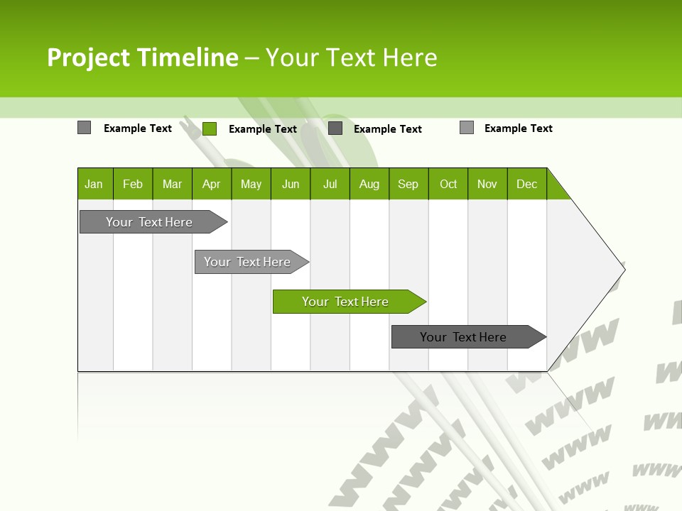A Group Of Green Arrows On A White Background PowerPoint Template