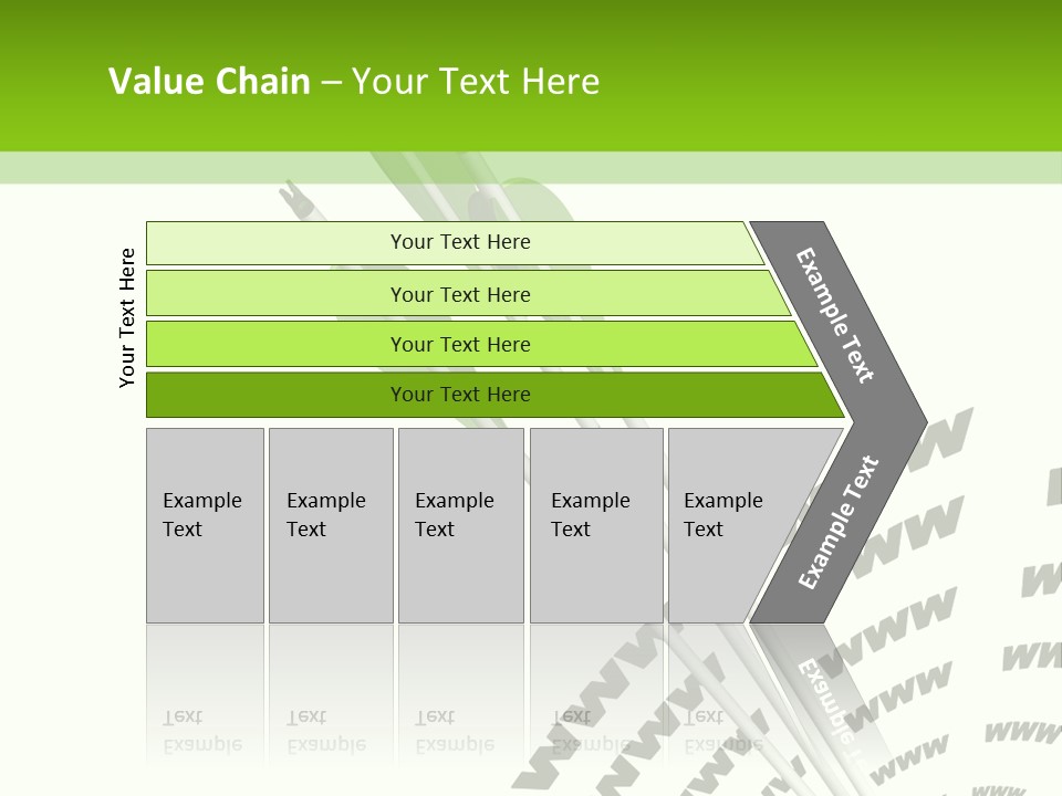 A Group Of Green Arrows On A White Background PowerPoint Template