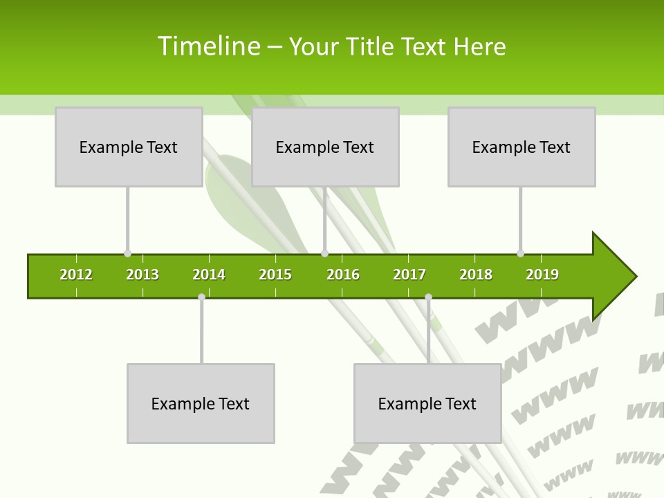 A Group Of Green Arrows On A White Background PowerPoint Template