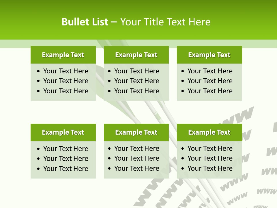 A Group Of Green Arrows On A White Background PowerPoint Template