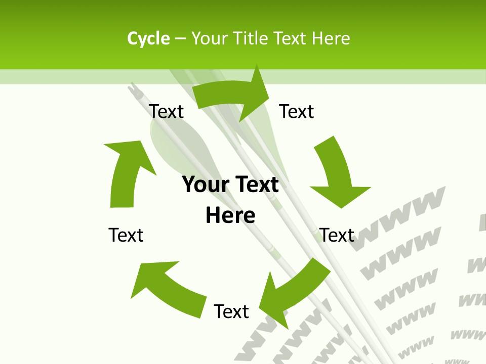 A Group Of Green Arrows On A White Background PowerPoint Template