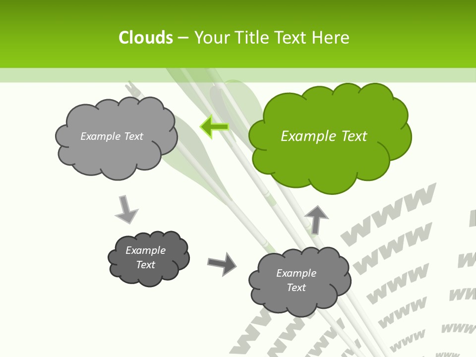 A Group Of Green Arrows On A White Background PowerPoint Template
