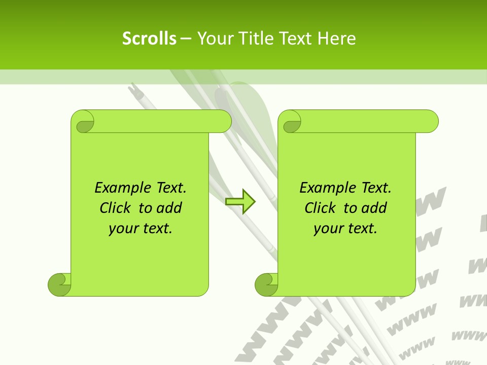 A Group Of Green Arrows On A White Background PowerPoint Template