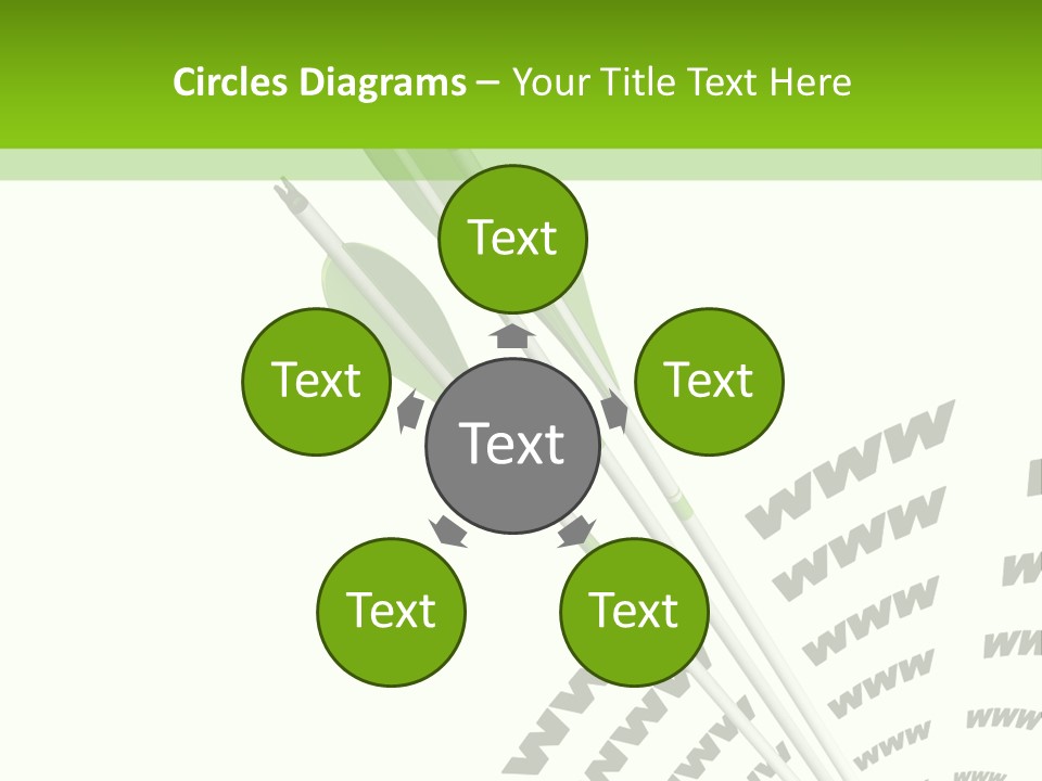 A Group Of Green Arrows On A White Background PowerPoint Template